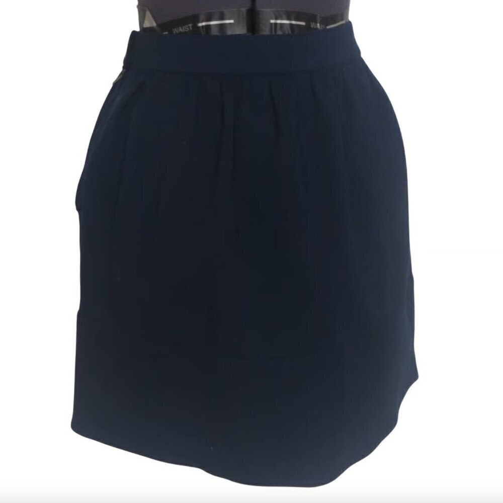 Madewell Navy Viscose Blend Blue A-Line Skirt • Casual Minimalist • Size 2 🔴 - Picture 1 of 4
